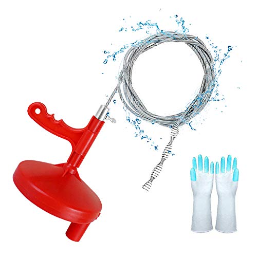 Plumbing Snake 16.4 FT, Drain Auger Clog Remover Plumbing Pipe Unblocker Cleaner, Sewer/Bathtub