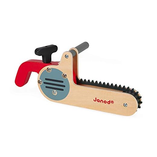 Janod - Motosierra de Madera Brico'Kids - Juguete de Imitación de Bricolaje - Desarrolla la Motricidad Fina y la Imaginación - Certificado FSC - A partir de 3 Años, J06471
