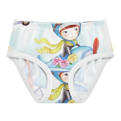 Cute Aviator Girl Panties Cute Toddler Underwear Floral Cotton Designer Kids Undies Briefs 2t