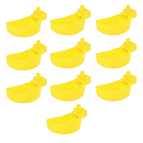SaiDian 10 Pcs Automatic Bird Waterer for Cage Pigeon Automatic Water Feeder for Chickens Farm Animal Tool Right Hanging Poultry Drinking Bowls