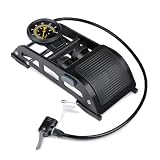 Dunlop Dubbele Voetpomp met Manometer - Luchtpomp voor Auto, Fiets, Motor en Bal - Fietspomp met Drukmeter - Pomp met Schrader Ventiel en Frans Ventiel Universeel