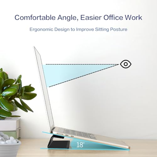 Image of Portable Laptop Wedge Airflow Cooling Stand, Aluminium Laptops Feet Legs Improved Ergonomics, Stability, and Versatility - Compatible with MacBook and All Laptop, with Ruler