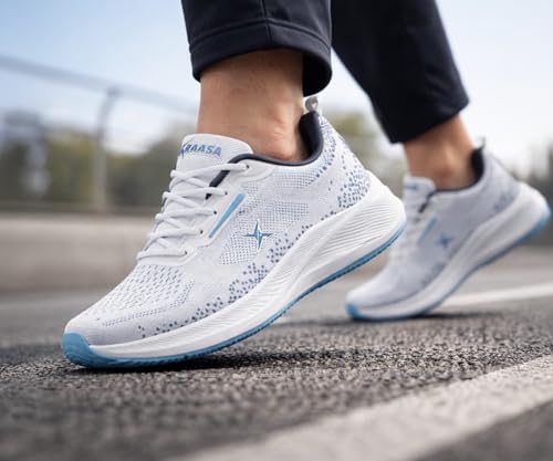 Image of Kraasa Men's Running Shoes | Breathable Mesh Upper | Lightweight Phylon Sole | Cushioned EVA Insole | Comfortable Sports & Casual Sneakers for Gym, Walking & Daily Use