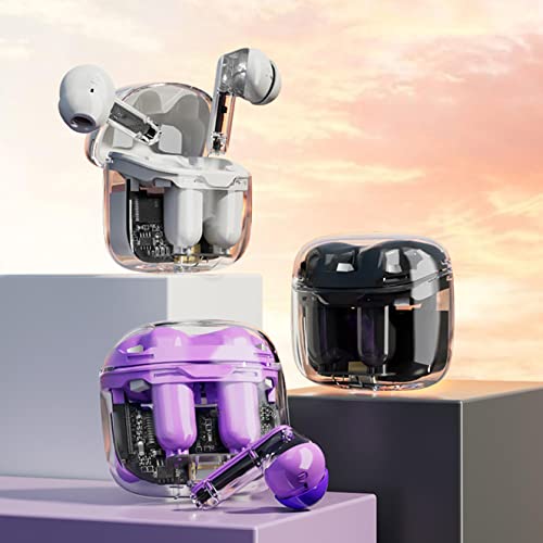 Nsxcdh Bluetooth 5.3 Mini Earbuds, Wireless Headphones With Transparent Charging Noise Reduction, In-Ear Headset, Low-Latency Earphones For Sports & Games (Black) #TOP3