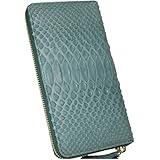 [ベルクート] グリーン ダイヤモンドパイソン 長財布 メンズ レディース 財布 蛇革 蛇皮 ヘビ皮 へび皮 スネーク パイソン 本皮 本革 レザー 男性 ラウンドジップ ラウンドファスナー 長サイフ 大きい 大きめ 大型 大容量 派手 人気 ブランド サイフ 1291397-F-130