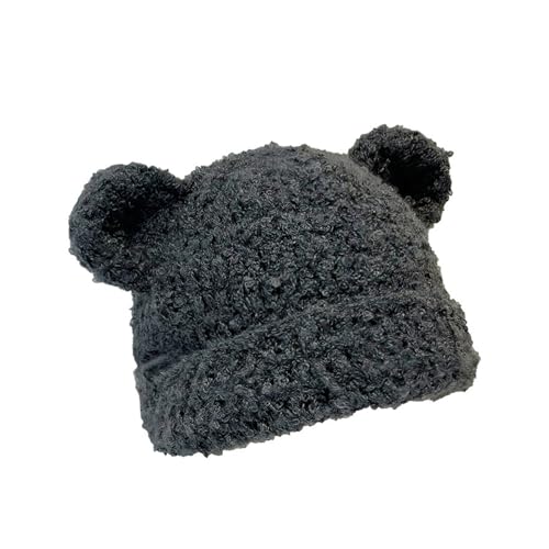 Bonnet tricoté hiver chaud et doux avec oreilles d'ours