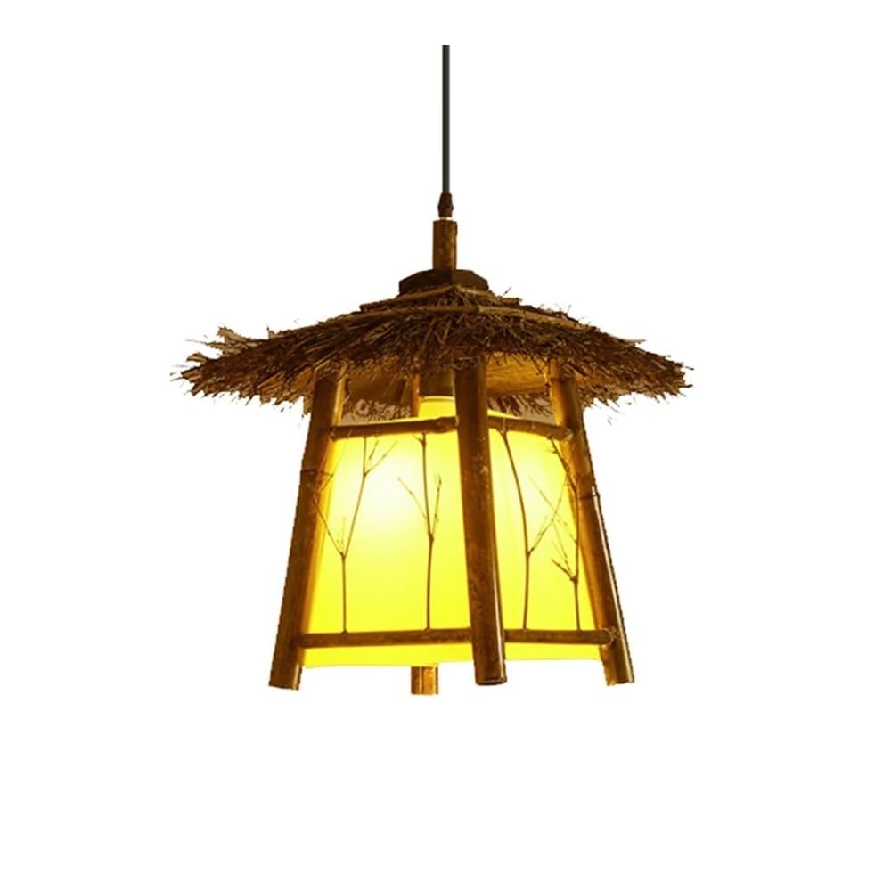 TONFON Handmade Bamboo Art Chandelier Hanging Lamp