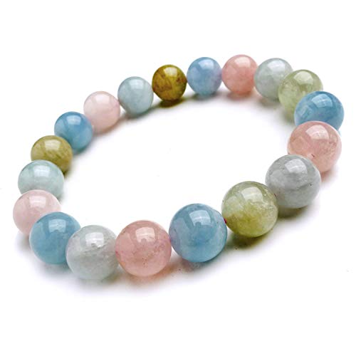 Bracelet breloques cristal coloré perles rondes 10mm homme femme