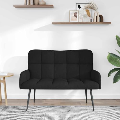 Canapé 2 places en tissu noir au design moderne et épuré