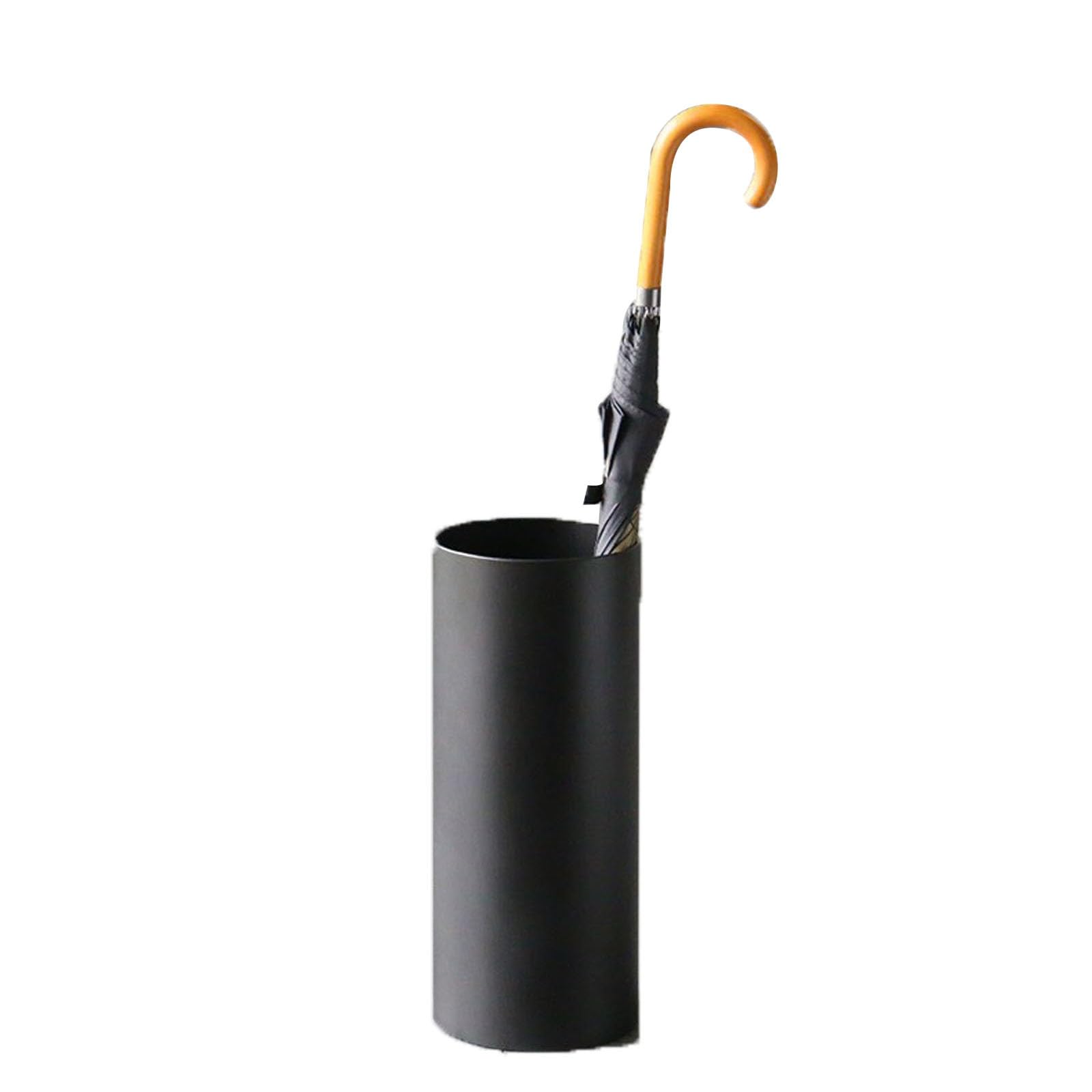 Porte-parapluies avec bac égouttoir en plastique blanc design rond pour entrée et bureau