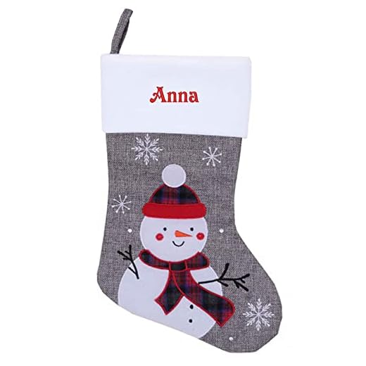 Amikado Botte de Noël en Feutrine Grise personnalisée Bonhomme de Neige