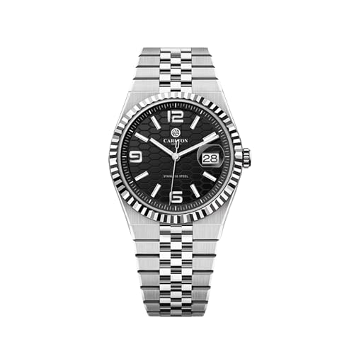 Image of Carlton London Rover Men Analog Watch, Round Dial, Stainless Steel Strap, Quartz Movement, 40 mm Case, Premium Wide Strap Design, 30M Water Resistant, Casual Formal Wear
