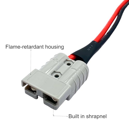 600 V 50 Amp Batteriekabel, Schnellverbinder, 10 Gauge Batteriekabel mit O-Ring und Sicherungen für Batteriestromübertragung