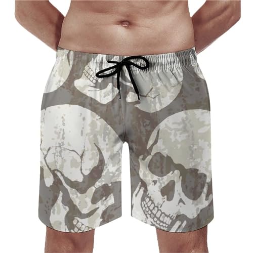 Swim trunk homme crâne rétro UMENG short de bain poches cordon S