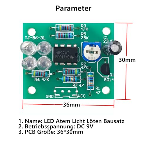 LED Soldering Set, LM358 Breath Light Kit, Flashing Lights Fun Soldering Exercise, DIY Electronic Manufacture Assembly, Loose Parts - Image 4