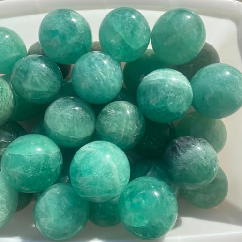 Sphère en fluorite verte d'exception avec stand de quartz - 6
