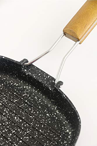 Poêle à griller pour placard encombré grâce au manche en bois pliant - 6