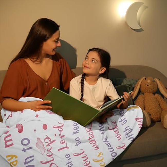 Punofell Baptism Gifts for Girl/Boys, First Communion Gifts for Girls, Baby Dedication Favors, Baptism Decorations Soft Blanket 40 x 50, Christening Presents for Christian Baby