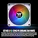 Thermaltake CT140 ARGB Sync PC Cooling Fan White (2-Fan Pack), 5V Motherboard Sync, 16.8 Million Colors 9 Addressable LEDs, 140 mm Hydraulic Bearing Case/Radiator Fan, CL-F154-PL14SW-A
