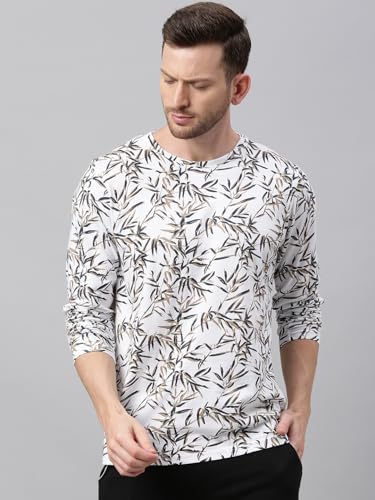 Image of Urbano Fashion Men's Printed Full Sleeve Slim Fit Cotton T-Shirt