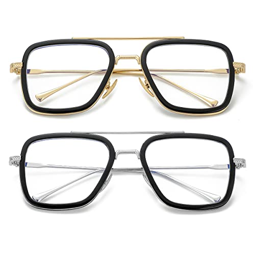 Image of Tony Stark Style Blue Light Blocking Glasses for Men Women, Iron Man and Spider-Man Computer Gaming Glasses