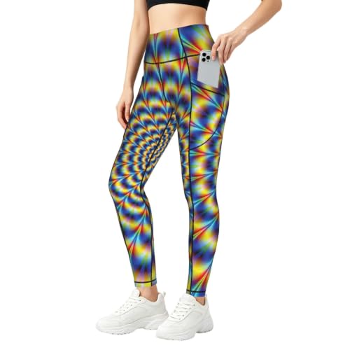 Pantalones de yoga para mujer con estampado de ilusión óptica y ropa de gimnasio