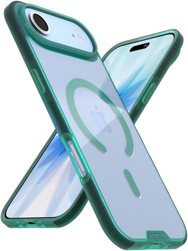 Image of Smartish iPhone Air MagSafe Clear Case - Gripmunk Magnetic Slim Case [Lightweight + Protective] Anti-Yellowing Thin Grip Clear Cover for Apple iPhone Air - Clearly Green