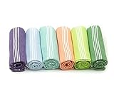 HAVLULAND Set of 6 XXL Turkish Cotton Bath Beach Pool Towel Peshtemal Fouta Sarong