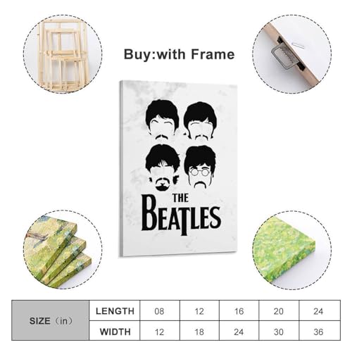 Poster de minimalisme des Beatles sur toile – Impression d’art moderne pour chambre à coucher – 20 x 30 cm - Les Beatles, Paul McCartney, John Lennon, RIngo Starr, George Harrison Poster de minimalisme des Beatles sur toile - Impression d'art moderne pour chambre à coucher - 20 x 30 cm – Image 3