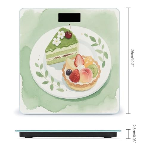 Báscula Digital Watercolor Cake Fruits Tart de Vidrio Templado miniatura 2