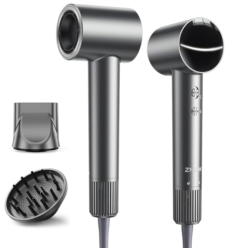 High Speed Ionic Hair Dryer, 160,000 RPM Professional Brushless Motor Blow Dryer for Fast Drying, 500M Negative Ions for Frizz-Free Shine, Quiet & Lightweight with Magnetic Diffuser & Nozzle