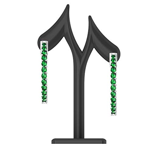 Belinda Jewelz Hoop 925 Sterling Silver Earrings For Women 3 Mm Round Cut 3.4 Carat Birthstone Tennis Eternity Push Back Earring Accessories Gift For Birthday Valentine's Day Wedding #TOP2