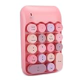 Bezprzewodowa klawiatura numeryczna w stylu vintage, kolorowa, okrągła zatyczka w stylu retro, okrągła nasadka na klawiaturę, laptop/notebook, klawiatura numeryczna