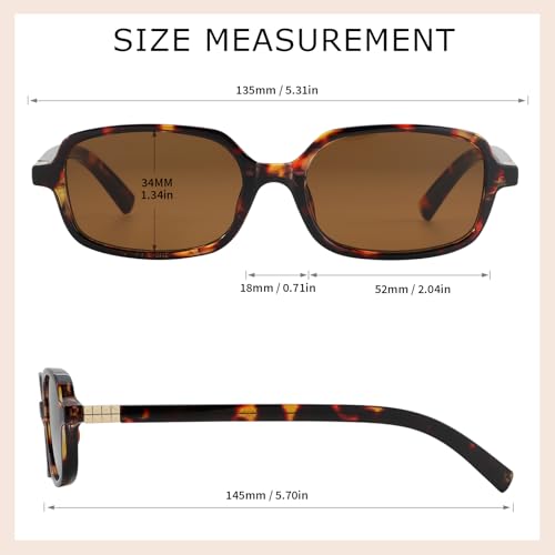 JOOX Retro Rectangular Sunglasses for Women Trendy Small Sun Glasses 90s Vintage Shades UV400 Protection2