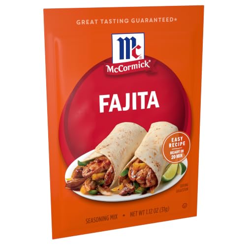 McCormick Seasoning Mix, For Restaurant-Style Fajitas at Home. Can be use with: Chicken, Steak, Shrimp, Vegetables, 1.12 oz