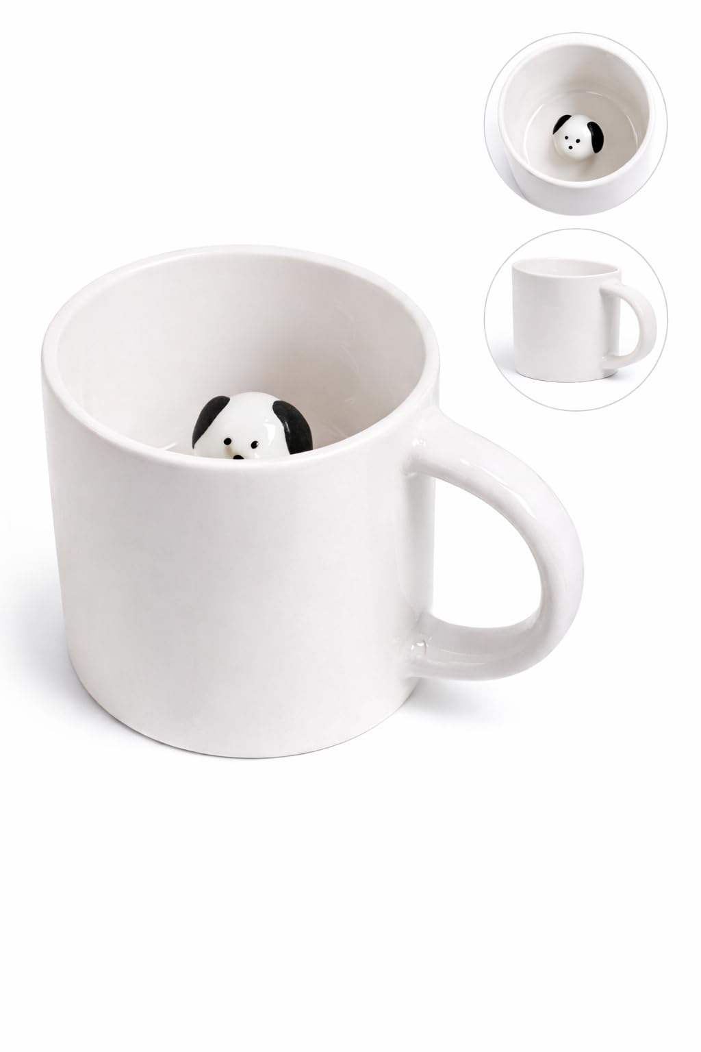 ARVALE Sürpriz Köpek Figürlü Seramik Kahve Kupası - Gizli Tasarım Mug Bardak