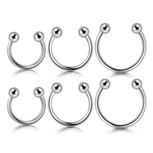 PiercingJak 1.2mm Septum Piercing Titan Hufeisen...
