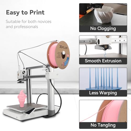 Image of 3DHoJor PLA Pro (Plus) Filament 1.75mm, 3D Printer Filament, Cardboard Spool 3D Printing Filament, Dimensional Accuracy + /- 0.03 mm-4 Pack Lilac+Soft Pink+Space Blue+Coral Orange