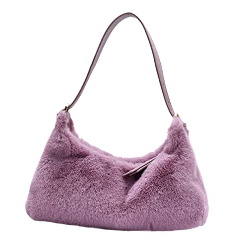 Sac seau en peluche blanche LIFKOME avec bandoulière en métal pour femme
