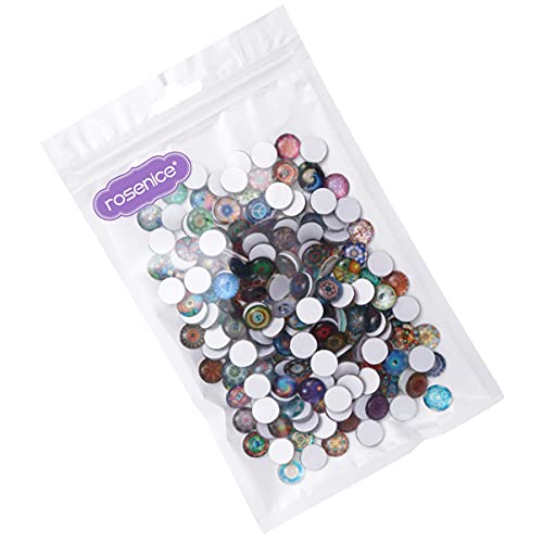 ROSENICE Round Mosaic Tiles Mixed for Crafts Mosaic Supplies Jewelry Making 200pcs 12mm - Thumbnail 3