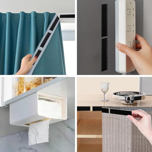 50 Stück Klettband Selbstklebend Extra Stark, Doppelseitig Klebende mit Klettverschluss 10 cm x 3.2 cm，Doppelseitig Klebend Harmlos für Wände, Türen, Tische, Bilder