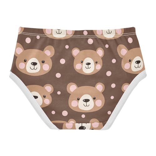 Wusikd Cute Bears Girls' Underwear Cotton Pink Polka Dots Girls Briefs Soft Toddler Underwear 2T2