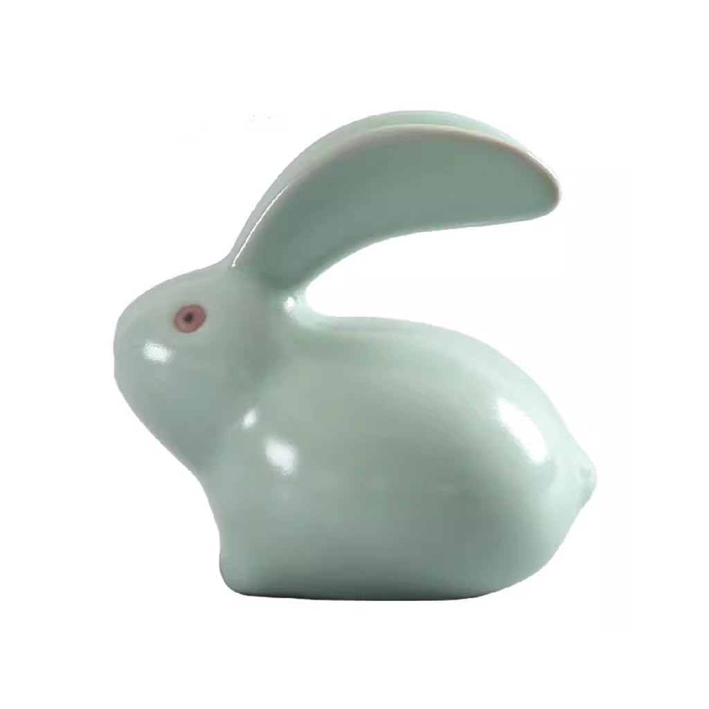 ENGENDER Kung Fu Tea Pet Tea Pet Desktop Ornaments Set Accessories Ceramic Rabbit Play Handmade Statues Crafts Home Decorations