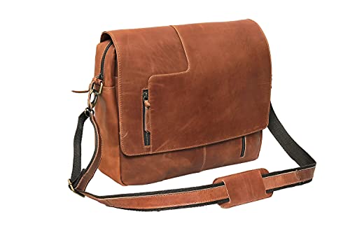 16 Inch Retro Buffalo Hunter Leather Laptop  Messenger Bag Office Briefcase College Bag. #TOP21