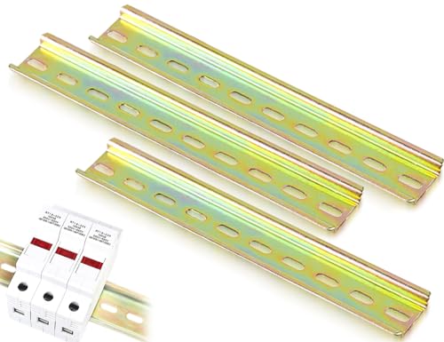 Lhbwhiz 3 Stück DIN Schiene Hutschiene Reihenklemmen Metall Steckdose Installationschiene hochwertigem Wandschiene Hängeschrank Kabelrinne für Verteilerschrank Schaltschrank Einbau(20 * 3.5 * 0.75cm)