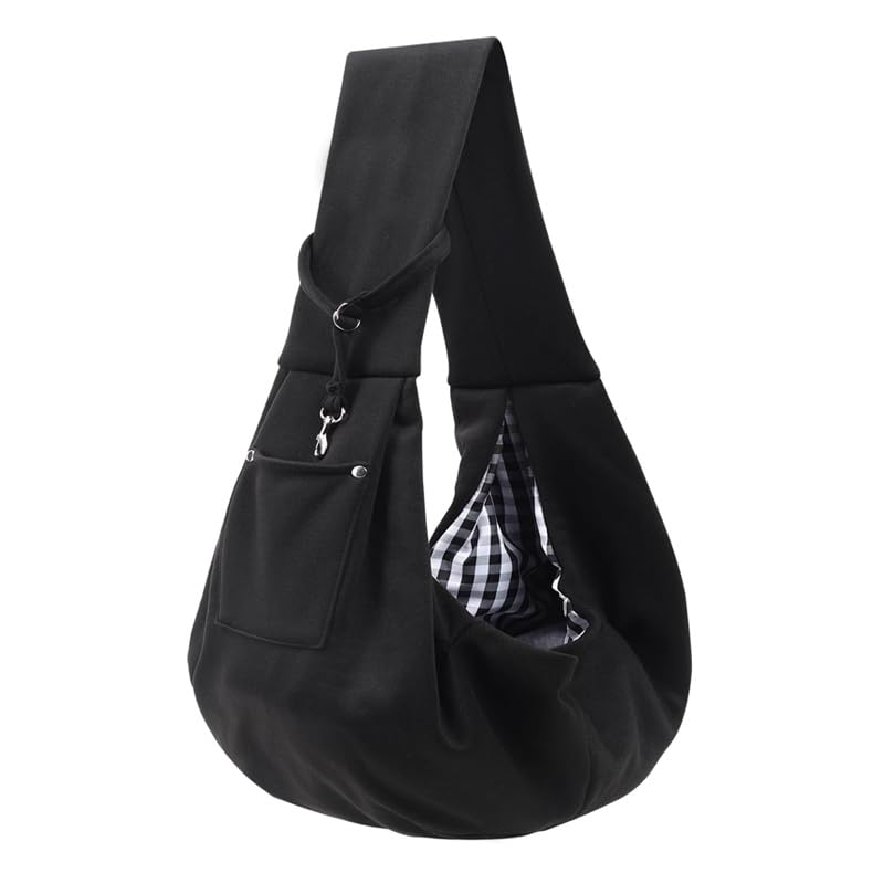 Cat Sling Carrier,Dog Pouch Carrier for Small Dogs 0-15 Lbs,Cat Harness with Portable Pocket (Black)
