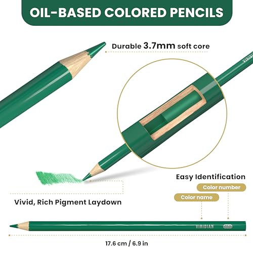 MyArtscape Oil Based Colored Pencils Set, 72 pcs Premium Color Pencils, Vibrant Colors, Break-Resistant Core, Art Kit with Adult Coloring Book 2 41heCI3i aL