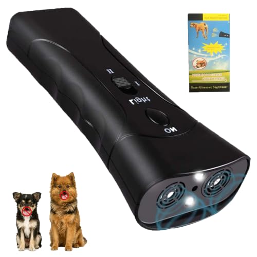 Pet Gentle Trainer Ultrasonic for Dogs Anti Barking Device 2-in-1 Handheld Dog Repeller Bark Control Tool for Indoor & Outdoor (1PC)