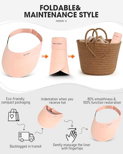 Image of YANIKY Sun Visor Hat for Women,UPF50+ Seamless Sun Hats Men Women Lightweight Sports Cap Stretchy Ponytail Hat for Outdoor