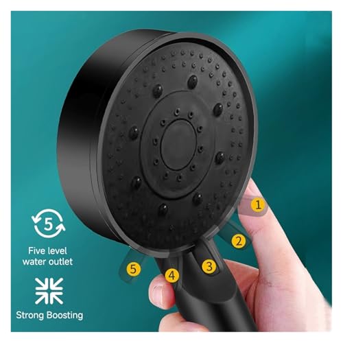 Pommeau de douche 5 modes avec grande buse réglable jet haute performance - 6